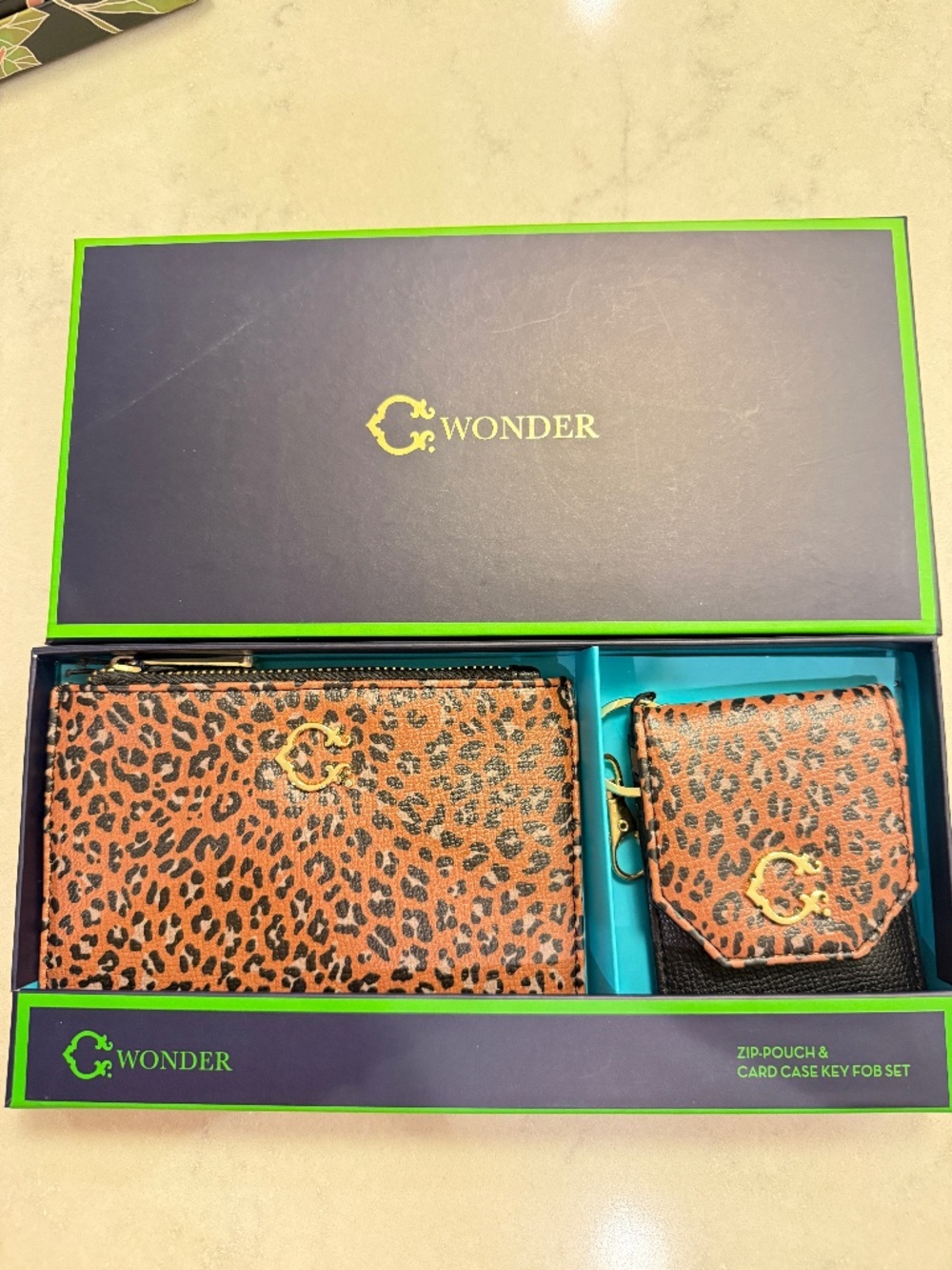 C. Wonder Cheetah Zip Pouch & Card Case Key-Fob New